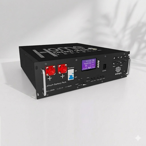 Paquete de Baterías LiFePO4 Wiren W5100 de 5 kWh, 51.2 V, 100 Ah con Interruptor Integrado y Pantalla LCD, Batería de Respaldo Solar para Montaje en Rack - Product Image 1