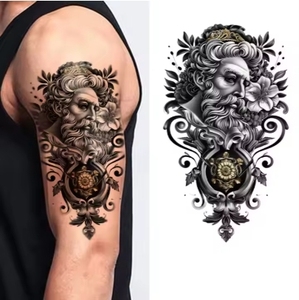 Pegatina <span class=keywords><strong>de</strong></span> tatuaje temporal personalizada para <span class=keywords><strong>hombre</strong></span>, negro, blanco, religioso, Calavera fresca, aplicación corporal, estilo Sexy, Material <span class=keywords><strong>de</strong></span> papel antisudor - Product Image 3