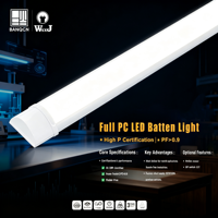 Barre lumineuse LED encastrable Banqcn pour intérieur, 9W 18W 36W 48W 60W, 1Ft 2Ft 3Ft 4Ft, éclairage linéaire plat pour magasin et bureau