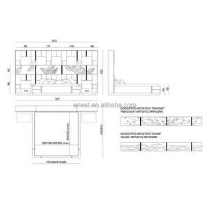 מיטת קינג סייז מודרני גבוהה מעור בעלת מסך יוקרתי מיטת קינג סייז לרהיטים וילה - Product Image 5