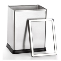Poubelle à toit ouvert de 10 L poubelle en acier inoxydable poubelle de cuisine avec support de sac amovible poubelles à déchets
