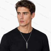 Collier pendentif unique Gemnel en forme d'arête de poisson, plaqué or 18 carats, bijoux en laiton, style hip-hop punk, collier squelette de poisson pour hommes et femmes
