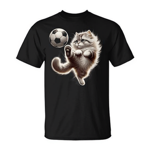 Camiseta deportiva con meme de gato jugando al fútbol - Product Image 2