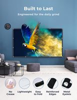 Écran de projection portable pliable Aurzen PJ120PS 120 pouces 4K HD 16:9 sans plis double face pour home cinéma