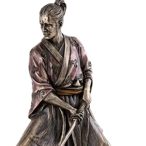 Yüksek kalite özel sanat pirinç heykel bronz japon samurai heykeli satılık