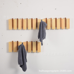 Piano key wall-mounted coat rack, no-drill <b>hooks</b>, coat rack, entryway door key and coat storage rack - Product Image 1