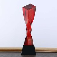 Trophée personnalisé en gros, écologique, fait main, avec base en cristal noir, colonne torsadée, style sportif, trophée Grammy
