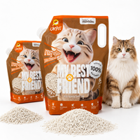 Litière pour chat en tofu biodégradable, écologique, sans poussière, à forte absorption, parfumée et colorée, personnalisable, OEM