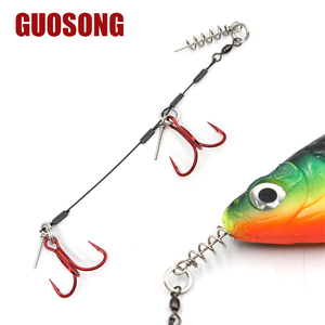 Venta al por mayor de China pesca de Lucio <span class=keywords><strong>1</strong></span>*7 aparejos de acero inoxidable aguas poco profundas Soft Shad <span class=keywords><strong>Rig</strong></span> Spikes Stinger - Product Image 1