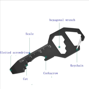 Outil multifonction porte-clés EDC – Outil de poche en acier inoxydable avec ouvre-bouteille, clé, tournevis, règle – Gadget portable pour l'extérieur - Product Image 3