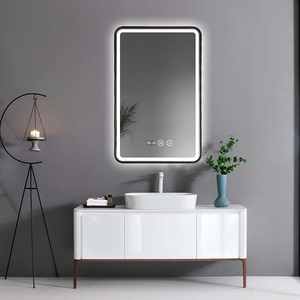 Miroir <span class=keywords><strong>de</strong></span> <span class=keywords><strong>salle</strong></span> <span class=keywords><strong>de</strong></span> <span class=keywords><strong>bain</strong></span> avec éclairage <span class=keywords><strong>LED</strong></span>, cadre en aluminium, miroir mural avec coins arrondis - Product Image 5