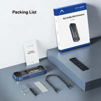 Untuk EC-6608Air M.2 NVMe SSD Enclosure USB 3.2 Gen2 10Gbps 2280 M Key B&M Key Aluminium Alloy 8TB