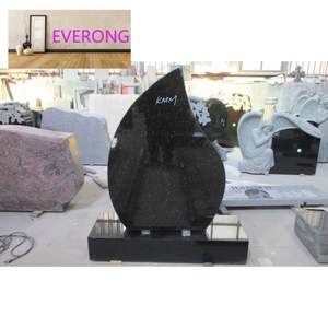 EVERONG простой дизайн черный гранит дешевый вертикальный американский стиль надгробие и памятники - Product Image 1