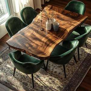 Artisan Made Live Edge Mesa de comedor de madera dura de primera calidad con forma orgánica y acabado liso - Product Image 4