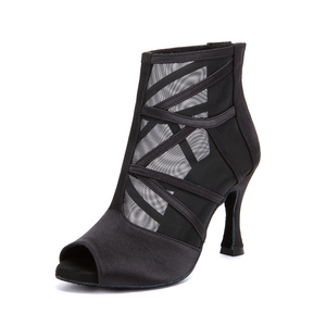 LUOQIAO Zapatos <span class=keywords><strong>de</strong></span> Jazz para Mujer con Punta Abierta, Tacón Alto, Malla Trasera, Cremallera <span class=keywords><strong>y</strong></span> Cordones, Ideales para Baile <span class=keywords><strong>de</strong></span> Salón, <span class=keywords><strong>Salsa</strong></span>, <span class=keywords><strong>Bachata</strong></span> <span class=keywords><strong>y</strong></span> <span class=keywords><strong>Clases</strong></span> <span class=keywords><strong>de</strong></span> Danza - Precio <span class=keywords><strong>de</strong></span> Fábrica - Product Image 2