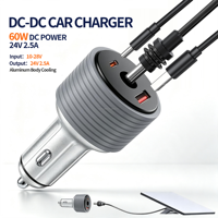 Cargador de Coche 3 en 1 de 60W para Starlink Mini, Adaptador de Corriente para Coche con Múltiples Puertos DC+USB-A+USB-C para Encendedor de Cigarrillos