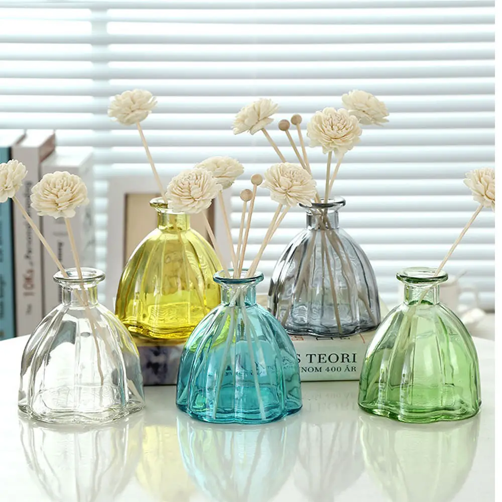 Wholesale Luxury Diffuser Glass Bottle Home Fragrance Reed Diffuser Empty Transparent Glass Bottle Square Aroma Bottles