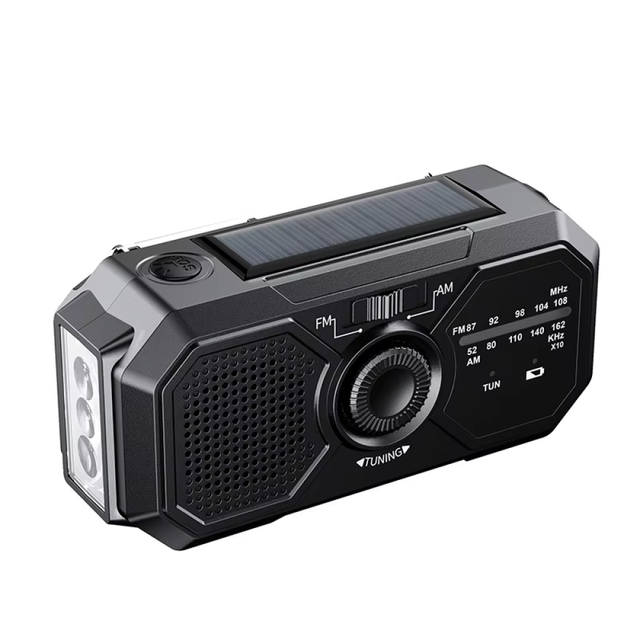 Multifunctional Cross-Border Emergency Radio Built-in Speaker Solar-Powered AM/FM/Shortwave Hand-Crank Built-In Rechargeable