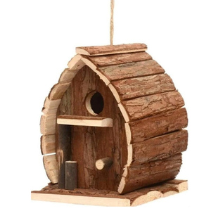 Nichoir à oiseaux rustique en bois résistant aux intempéries nichoir suspendu pour balcon d'arbre de jardin ou espaces extérieurs - Product Image 1