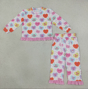 Conjunto de Pijama de Manga Larga con Volantes para Niñas, Conjunto de Ropa de 2 Piezas de Color Sólido para Niños - Product Image 4