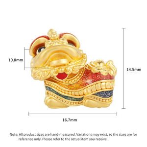 Customizable Large Lion Beaded 2.7g 24K Solid Gold Jewelry Accessory for <b>Bracelets</b> - Product Image 4