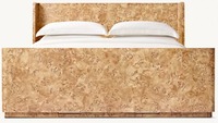 Meubles de chambre à coucher de taille personnalisée de luxe Lit Queen en bois de chêne massif noir durable