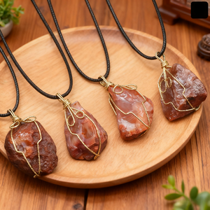 Liontin Kawat Emas Buatan Tangan dengan Batu Kristal Alami Mentah Berwarna-warni, Liontin Kristal Kasar untuk Penyembuhan, Kalung Kristal Mentah untuk Hadiah - Product Image 4