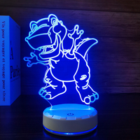 Lampe de nuit LED 3D créative en forme de dinosaure, personnalisable, avec télécommande et impression de logo pour chambre à coucher, vente chaude