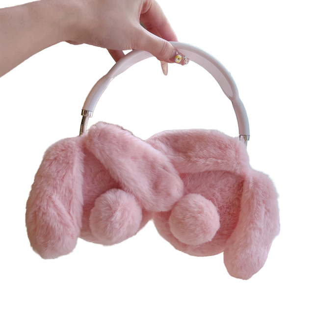 Headphones Blank Sublimation case Protective Headphone Cover Pink Bunny Fluffy Earmuffs Rabbit for airpod Max case Cover Girls