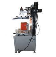 Grande machine de sérigraphie semi-automatique pour l'impression d'étiquettes sur des seaux pour animaux de compagnie