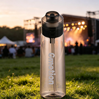 Bouteille à paille anti-fuite de qualité alimentaire, écologique et sûre, avec couvercle à ressort, idéale pour la randonnée, le camping, le sport, l'école et les voyages