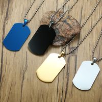 Fabricant de gros étiquettes de chien personnalisées collier en acier inoxydable gravure ovale pièce de monnaie disque pendentif rond Logo collier bijoux
