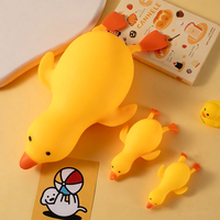 Nouveau Grand Canard Jaune Mignon en TPR, Jouet Sensoriel Anti-Stress à Remontée Lente, Doux et Moelleux, pour Enfants et Adultes