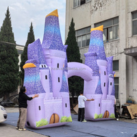 Arche gonflable de château violet avec lumière LED, nouveau design pour la publicité sur le thème marin, gonflables