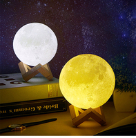 Lámpara de Luna para decoración del hogar, Luz De Luna con impresión 3d, Multicolor, respetuoso con el medio ambiente