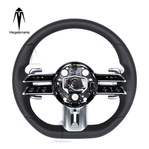 Volant en cuir pleine fleur compatible avec Mercedes Benz Gt W167 W177 W190 W204 W205 W206 W213 W217 W222 W223 W176 CLA <span class=keywords><strong>G63</strong></span> C63 C43 S65 - Product Image 1