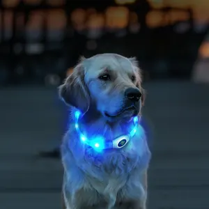 Laroo LED light dog pet collar made in China adjustable night light pet dog cat dog safety light flash necklace pet supplies