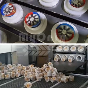 MY 4 Rotor Water Holy Gelato Taza de agua automática Forma Paquete de café Máquina de línea de llenado y sellado - Product Image 6