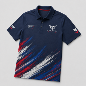Polo de performance Pit Crew Racing en maille respirante avec bas en piqué, sublimation à effet brossé, logo OEM, tenue d'équipe pour événements motorisés - Product Image 4