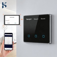 Interrupteur tactile à écran LED Tuya Smart Home, interrupteur lumineux en verre trempé avec cadre métallique haut de gamme, compatible avec Google Assistant