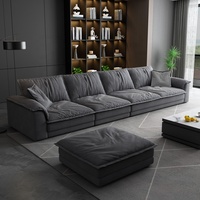 Ensemble de canapés modulaires carrés modernes de luxe, fauteuil, coussins doux, siège profond, canapé d'angle extra large pour salon de villa