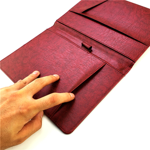 Bìa Da Pu Màu Đỏ Bắt Chước Danh Mục Đầu Tư Tập Tin Đơn Giản A5 Kèm Notepad - Product Image 6