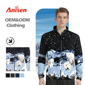<span class=keywords><strong>2021</strong></span> China fábrica Animal oso estampado Polar polar de una sola capa soporte Cuello de piel Casual invierno hombres prendas de vestir chaqueta de lana - Product Image 1