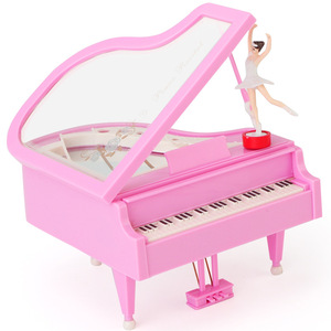 Wholesale <b>Instrument</b> Cute Dancing Girl Piano <b>Music</b> Box Mini Trumpet Sound Box Gift Girl's Birthday Gift - Product Image 1