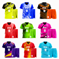 Maillots de football personnalisés, ensemble de maillots de foot par sublimation, séchage rapide, respirant, polyester, maillot de football pour hommes, vente en gros d'usine