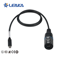 Connecteur USB Type C étanche pour transfert rapide de données industrielles LP16, ensemble à un seul trou avec prise, provenant d'un fournisseur fiable