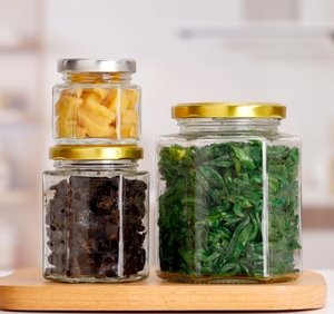 Lưu trữ <span class=keywords><strong>Jar</strong></span> hình lục giác hình dạng dưa tamato nước sốt ớt sacue mật ong mứt trong suốt hình lục giác lọ thủy tinh - Product Image 4