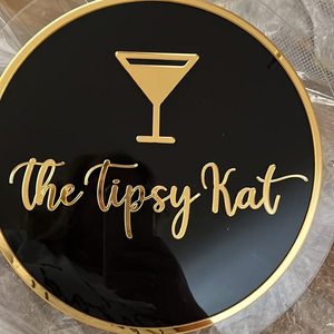 Personalizado 3D espejo oro Logo signo personalizado acrílico negocios firma pegatinas pared taller café 50cm transparente estante de exhibición - Product Image 6