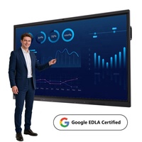 Tableau blanc interactif à écran plat LCD tactile multipoint 4K UHD avec double système d'exploitation Android et Windows, avec EDLA pour l'enseignement scolaire