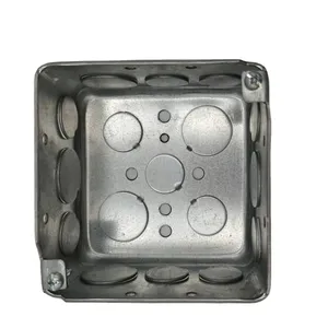 Stile 4*4 scatola elettrica quadrata e deep2-1/8 in metallo e scatola elettrica personalizzata e porediametro 1/2 e 3/4